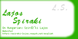 lajos sziraki business card